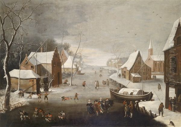 Winterlandschaft Oil Painting by Jan Abrahamsz. Beerstraten