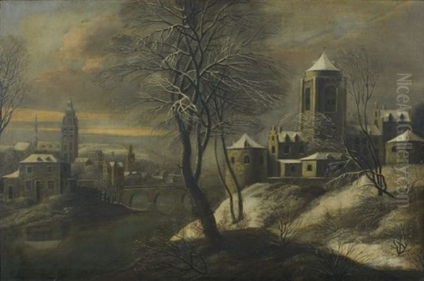 Paysage Enneige Oil Painting by Jan Abrahamsz. Beerstraten