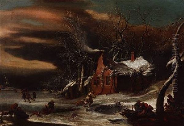 Winterlandschaft Oil Painting by Jan Abrahamsz. Beerstraten