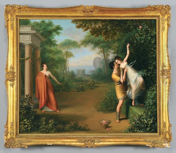 Scena Romantica Oil Painting by Carl Josef Alois Agricola