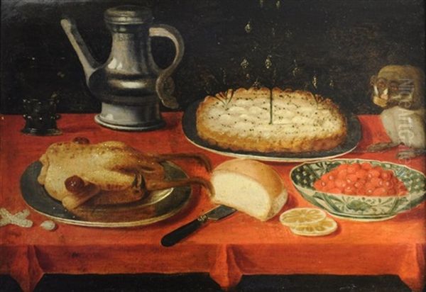 Nature Morte Au Gateau, Pichet D'etain Oil Painting by Osias Beert the Younger