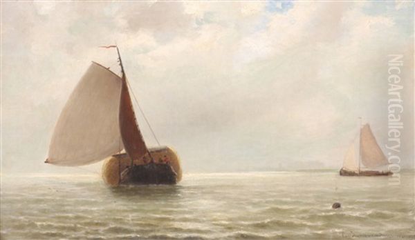 Marine Oil Painting by Jacob Eduard Heemskerck van Beest