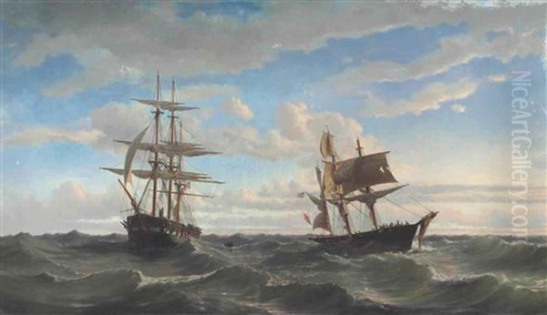 The Last Slave Ship Oil Painting by Jacob Eduard Heemskerck van Beest