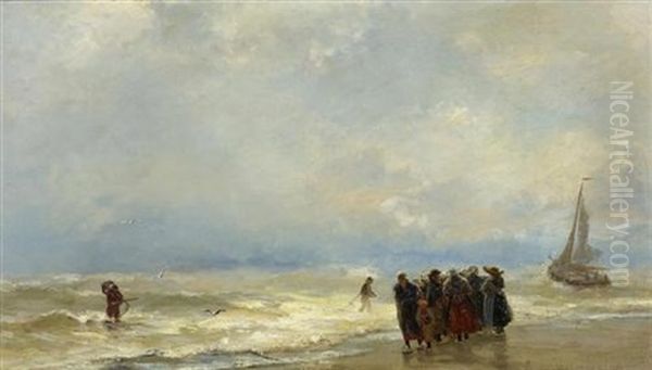 Figuren Am Strand Oil Painting by Jacob Eduard Heemskerck van Beest