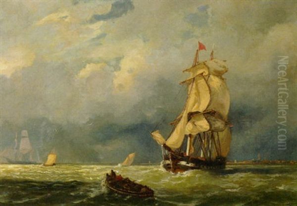 Marine Oil Painting by Jacob Eduard Heemskerck van Beest