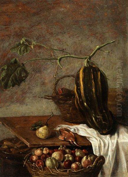 Fruchtestillleben Oil Painting by Sybrand Van Beest