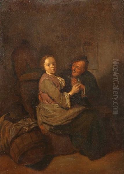 Le Couple Inegal Oil Painting by Cornelis Pietersz Bega