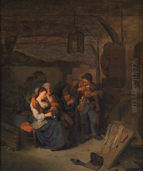 Ein Bauerliches Interieur Oil Painting by Cornelis Pietersz Bega