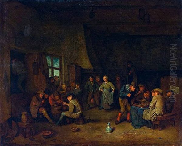 Bauern In Einer Dorfschenke Oil Painting by Cornelis Pietersz Bega