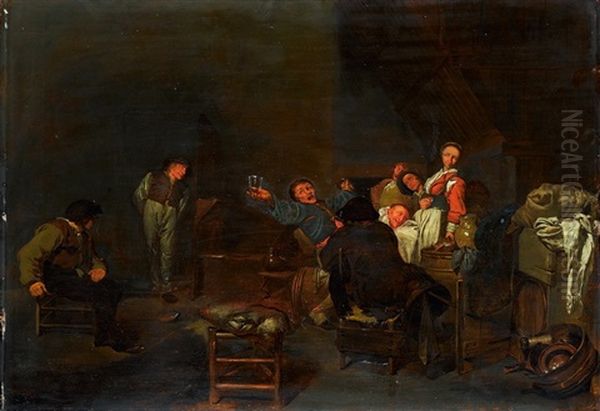 Frohliche Gesellschaft In Einer Wirtsstube Oil Painting by Cornelis Pietersz Bega