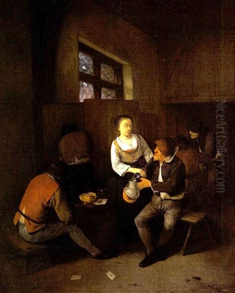 Bauern Im Wirtshaus Oil Painting by Cornelis Pietersz Bega