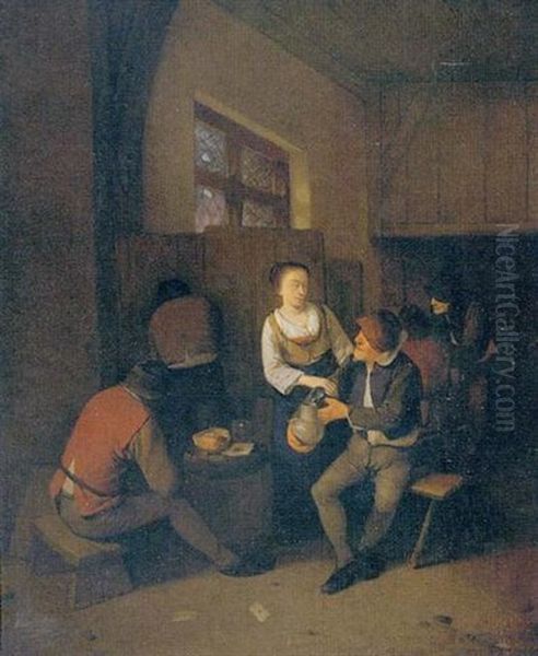 Peasants In A Tavern Oil Painting by Cornelis Pietersz Bega