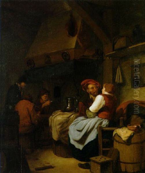 Bauern In Der Stube Oil Painting by Cornelis Pietersz Bega