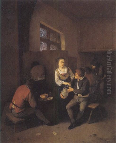 Peasants In A Tavern Oil Painting by Cornelis Pietersz Bega