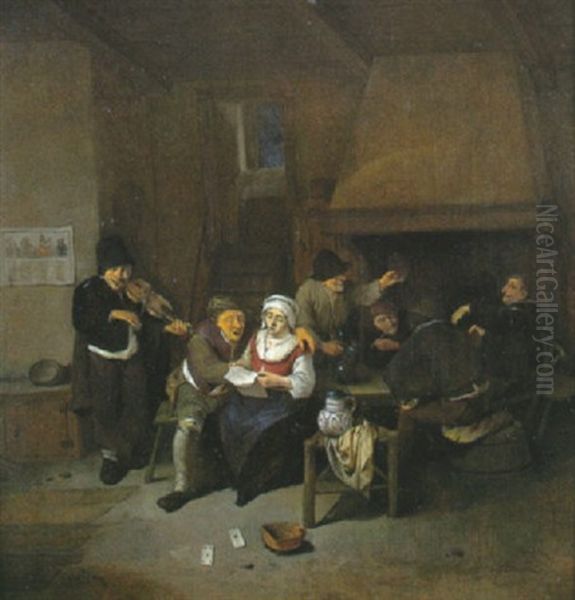 Scene D'interieur Oil Painting by Cornelis Pietersz Bega