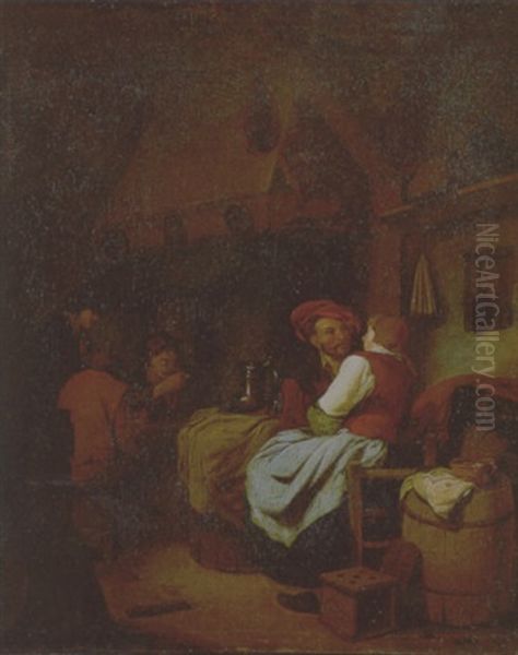 Interieur Einer Taverne Oil Painting by Cornelis Pietersz Bega