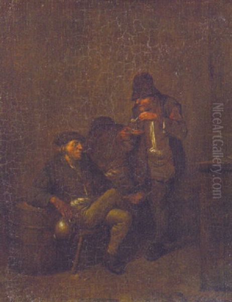 Peasants In A Tavern Oil Painting by Cornelis Pietersz Bega