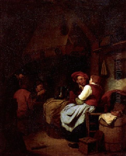 Interieur Einer Taverne Oil Painting by Cornelis Pietersz Bega