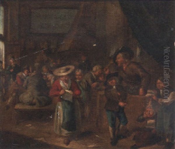 A Schoolroom Oil Painting by Cornelis Pietersz Bega