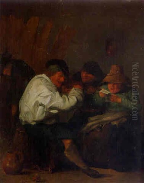 Boors Merrymaking In An Inn Oil Painting by Cornelis Pietersz Bega