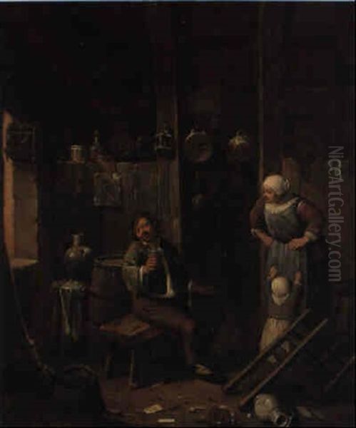 Genreszene Oil Painting by Cornelis Pietersz Bega