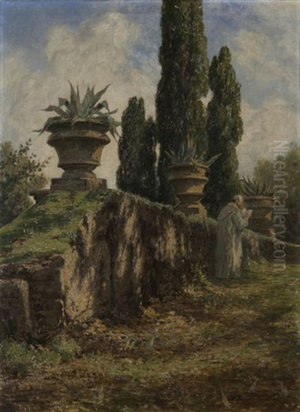 Scorcio Di Villa Torlonia Oil Painting by Luise Begas-Parmentier