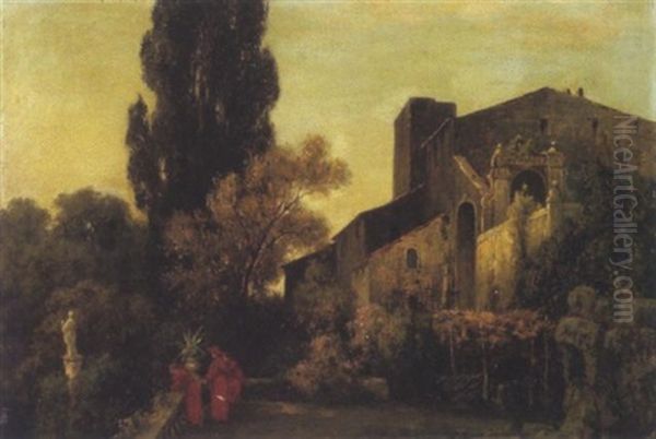 Im Klostergarten Oil Painting by Luise Begas-Parmentier