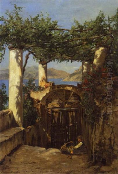 Pergola An Sudlicher Kuste Oil Painting by Luise Begas-Parmentier