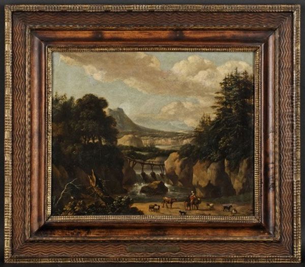 Paysage Anime De Personnages Et D'animaux Oil Painting by Abraham Jansz. Begeyn