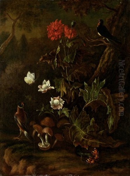 Buntes Waldbodenstillleben Oil Painting by Abraham Jansz. Begeyn