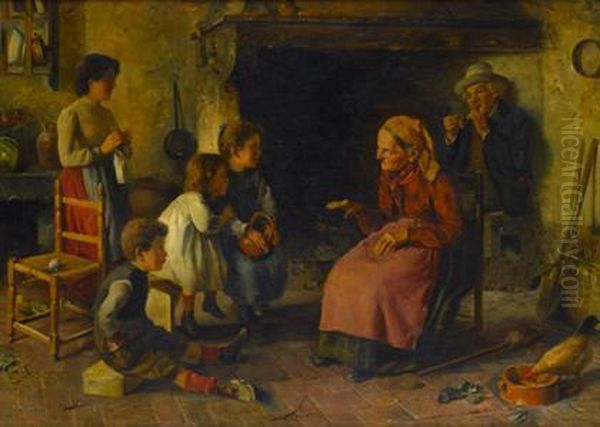 The Story Teller Oil Painting by Luigi Agristi