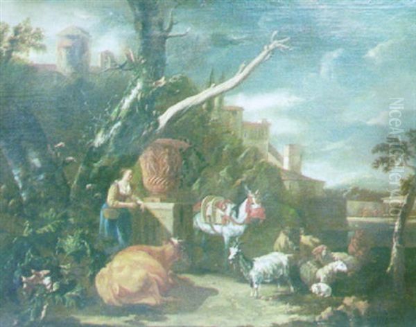 Paysage Oil Painting by Abraham Jansz. Begeyn