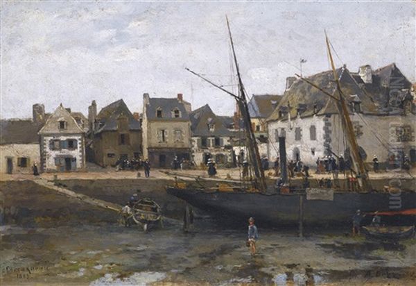 View Of Concarneau Oil Painting by Aleksandr Karlovich Beggrov