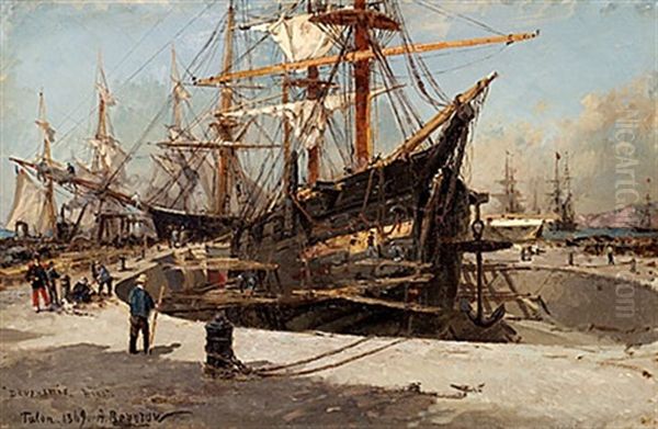 Fartyget "deux-amis" Brest Oil Painting by Aleksandr Karlovich Beggrov