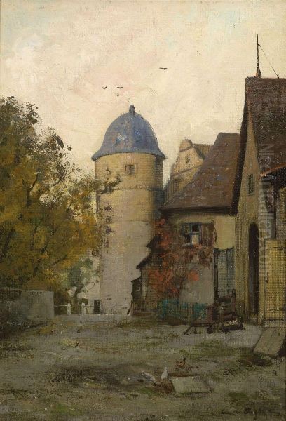 Der Weisse Turm In Marktbreit Am Main Oil Painting by Curt Agthe