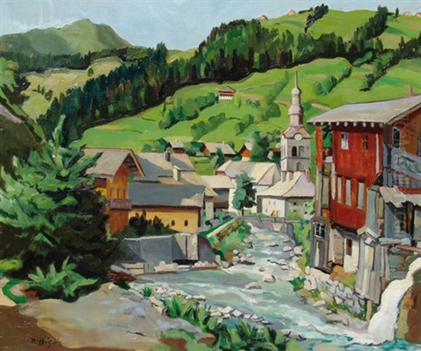 Morzine, Haute-savoie Oil Painting by Rene Samuel Beguin