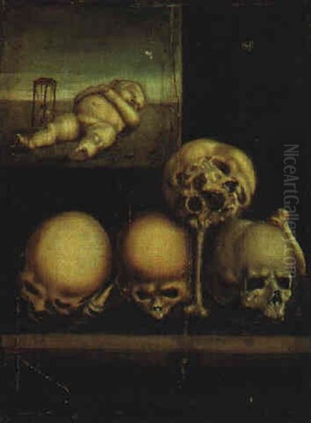 Momento Mori Oil Painting by Hans Sebald Beham