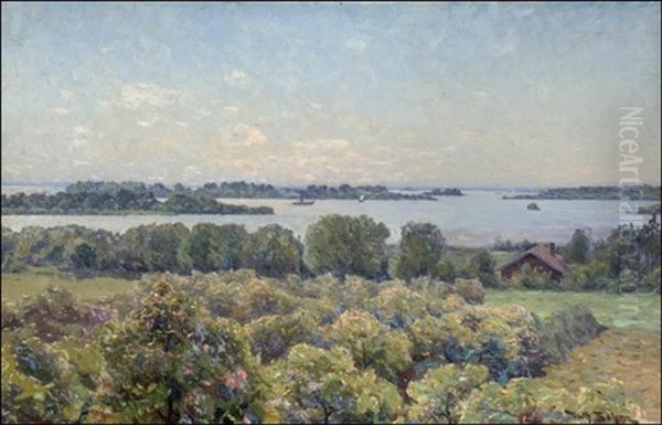 Kesapaiva Saaristossa - Sommardag I Skargarden Oil Painting by Vilhelm Emanuel Behm