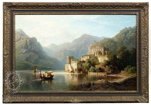 Am Comer See Oil Painting by August Behrendsen