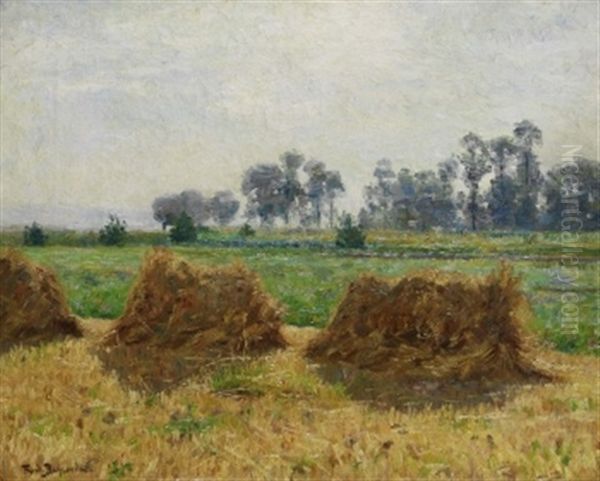 Kornhocken Oil Painting by Fritz Behrendt