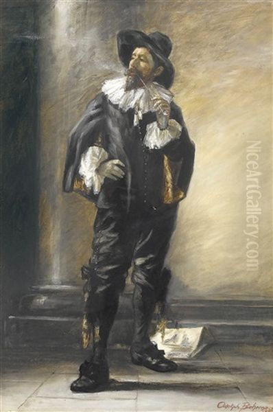 Edelmann Mit Pfeife Oil Painting by Adolphe Behrens