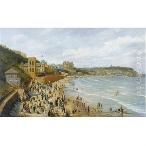 A View Of Scarborough Oil Painting by Adolphe Behrens