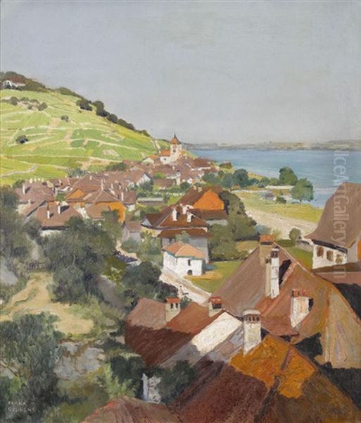 Sommerliches Twann Am Bielersee Oil Painting by Frank Louis Behrens