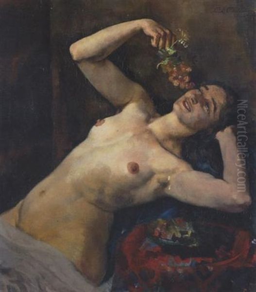 Bacchantin Oil Painting by Frank Louis Behrens