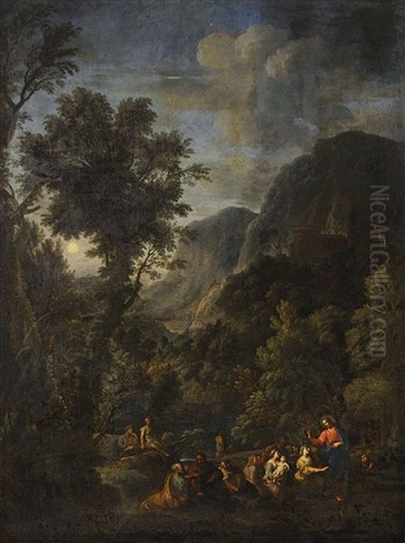 Jesus Und Das Kanaanaische Weib Oil Painting by Joachim Franz Beich