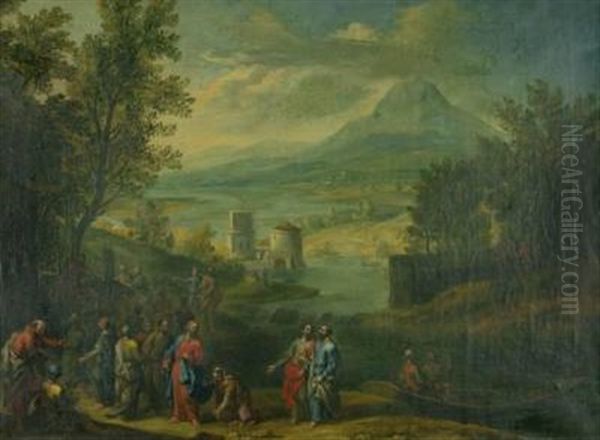 Ideallandschaft Mit Christus Und Seinen Jungern Oil Painting by Joachim Franz Beich