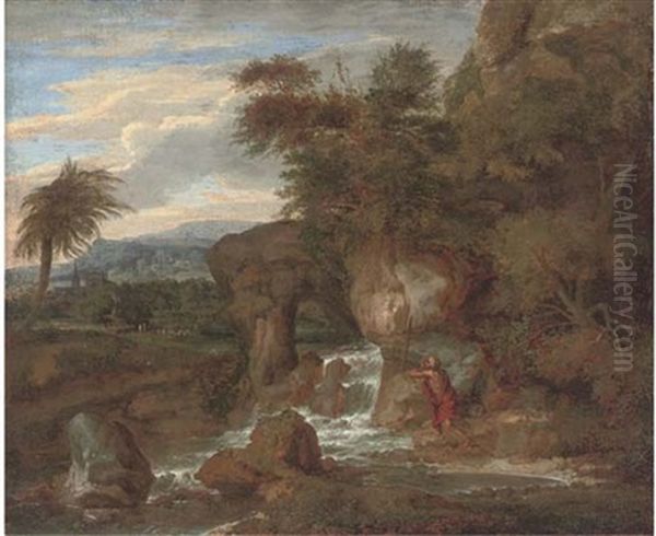 Saint Jerome In The Wilderness Oil Painting by Joachim Franz Beich