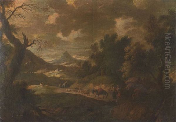 Gebirgslandschaft Oil Painting by Joachim Franz Beich