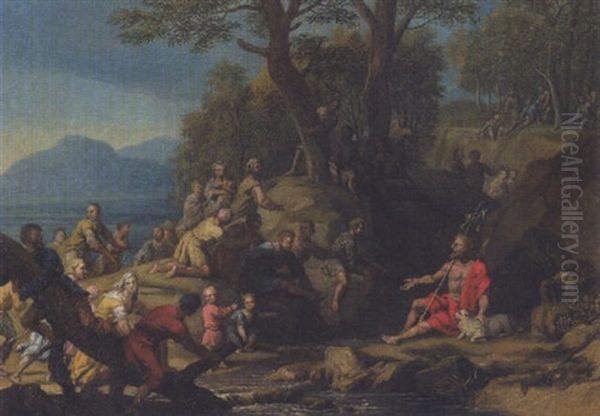 Die Predigt Johannis Des Taufers Uber Den Heiland, Der, Dem Volke Noch Unbekannt, Anwesend Ist Oil Painting by Joachim Franz Beich