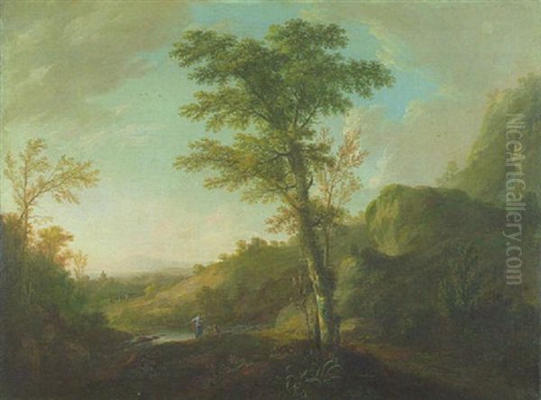 Gebirgslandschaft Oil Painting by Joachim Franz Beich